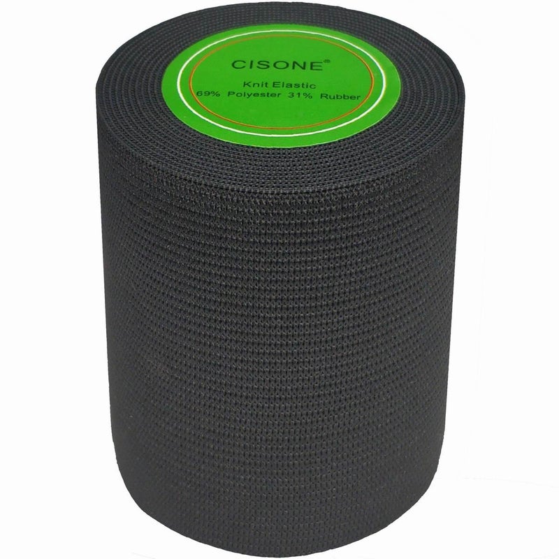 CISONE Knit Elastic 3 Inch Wide Black Heavy Stretch High Elasticity Knit Elastic Band 3 Yards - Image 3
